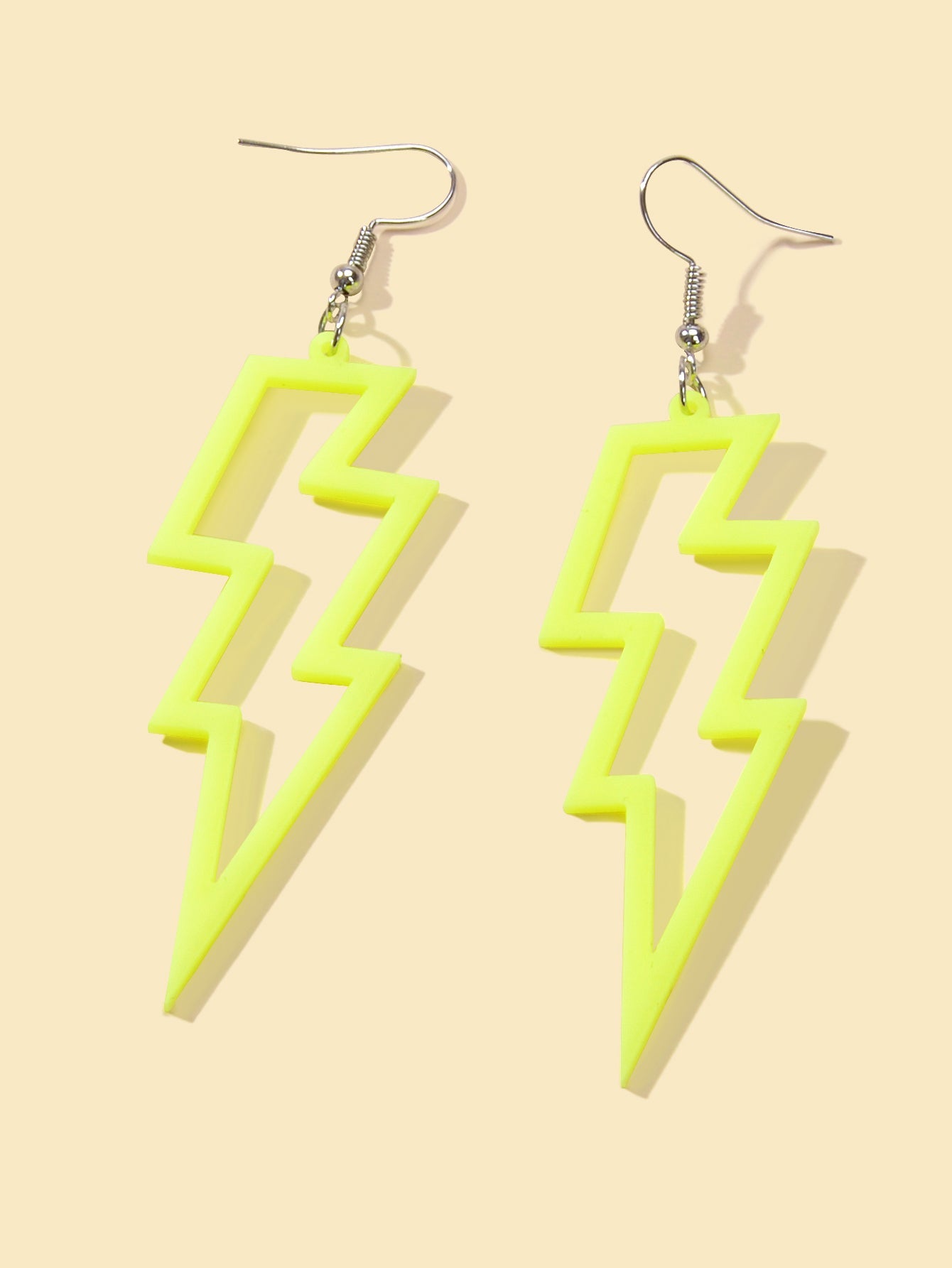 Lightning Bolt Statement Dangle Earrings Retro Punk Hippie Fluro Neon Jewellery-3