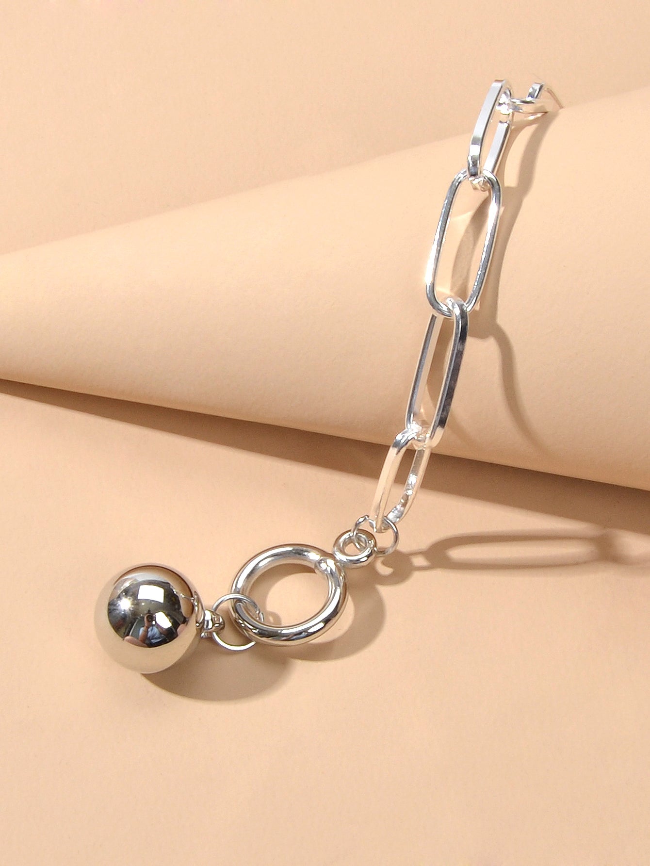 Fashion Jewellery Silver Chain Beads Charm Bracelet Minimalist Women Accessories-4