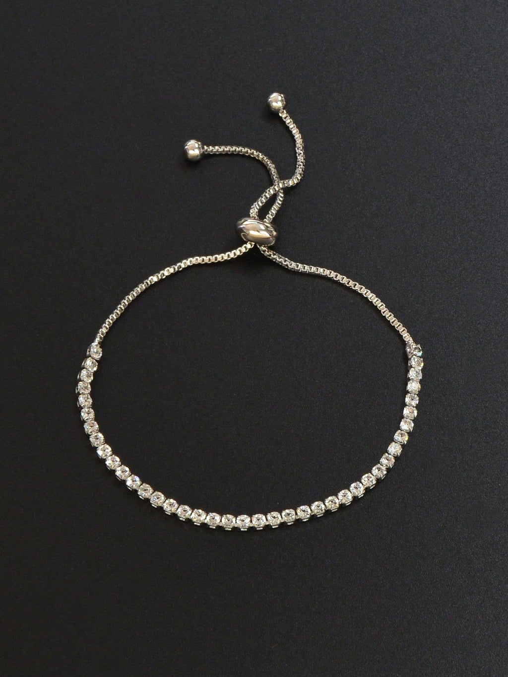 Adjustable Slider Bracelet with Diamonds Sparkle Shine Jewelry-1