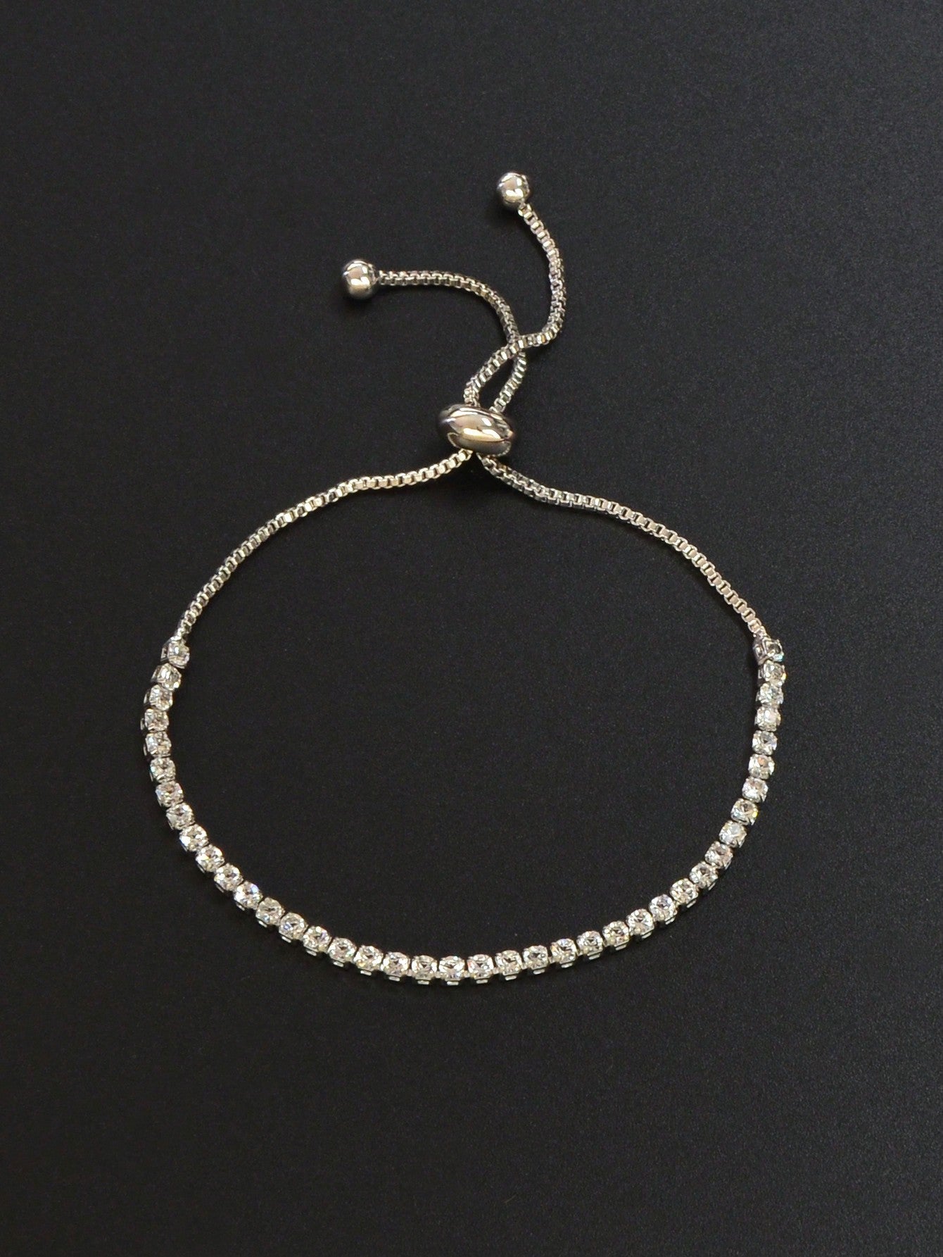 Adjustable Slider Bracelet with Diamonds Sparkle Shine Jewelry-1