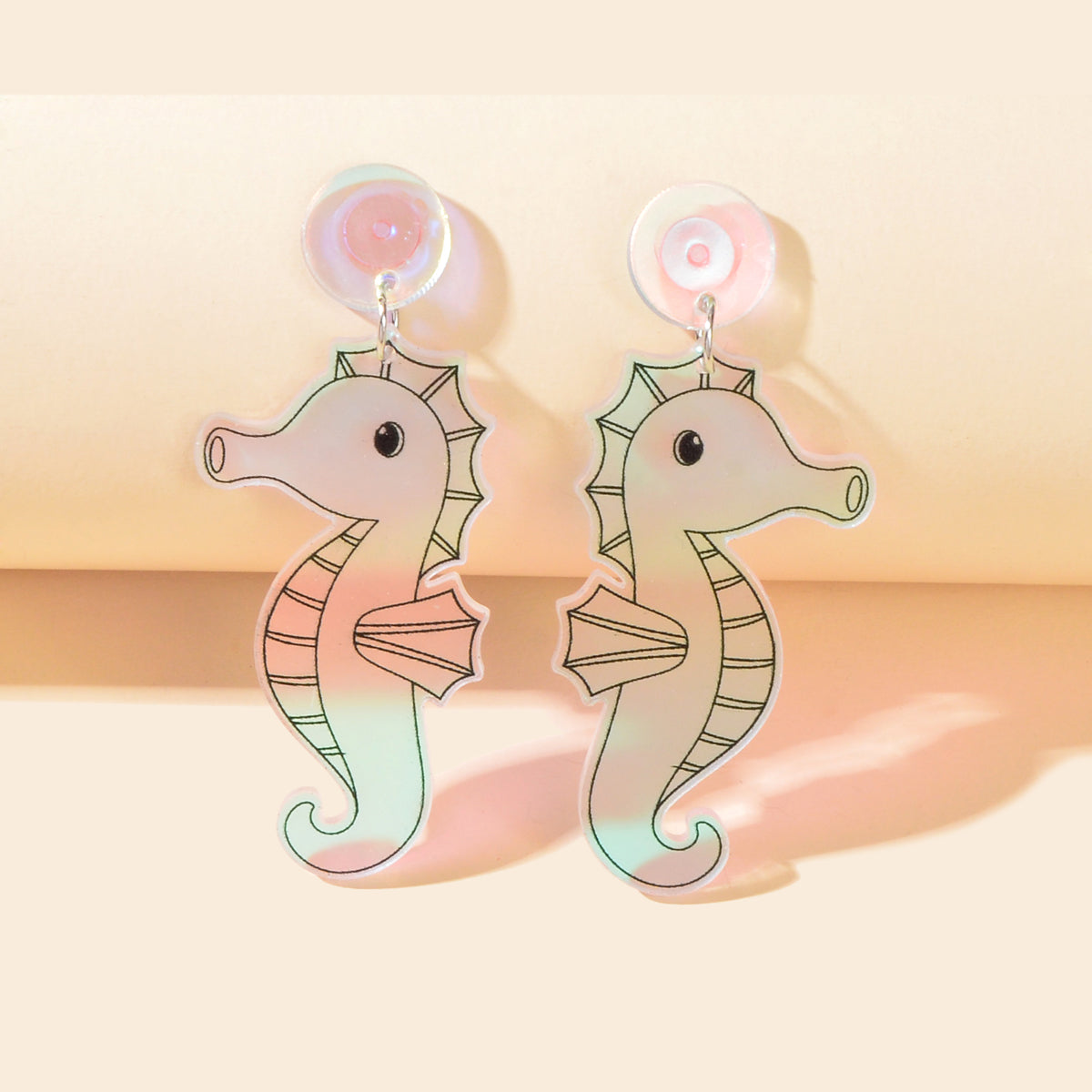 Marine Fish Ocean Transparent Hippocampus Lovely Seahorse Earrings Xmas Gifts-0