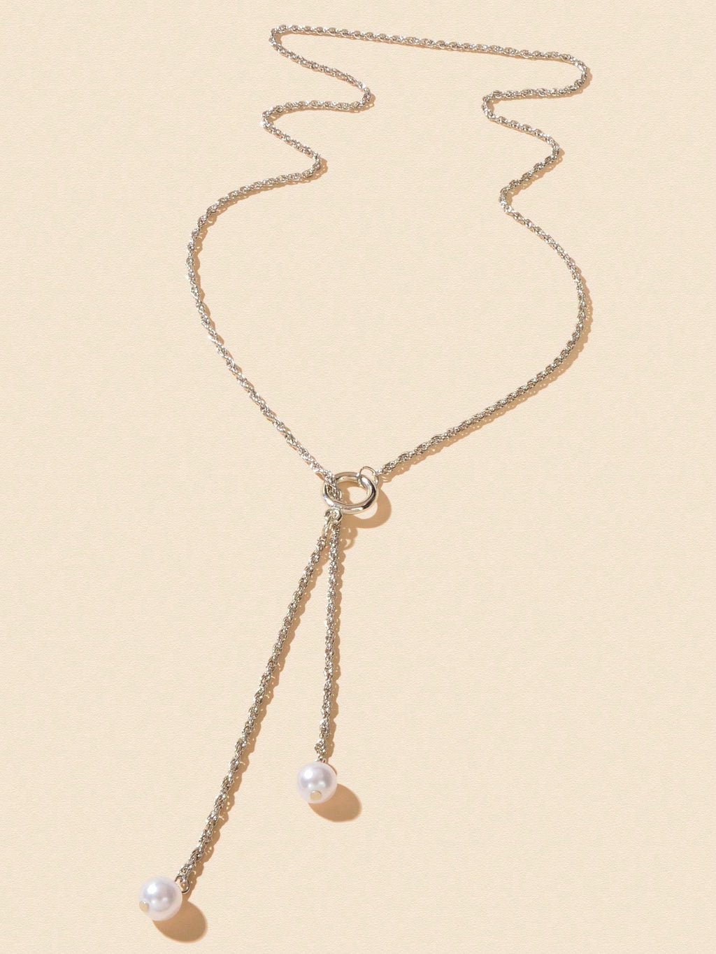 Pearl Pendant Lariat Long Necklace Elegant Versatile Jewelry-1