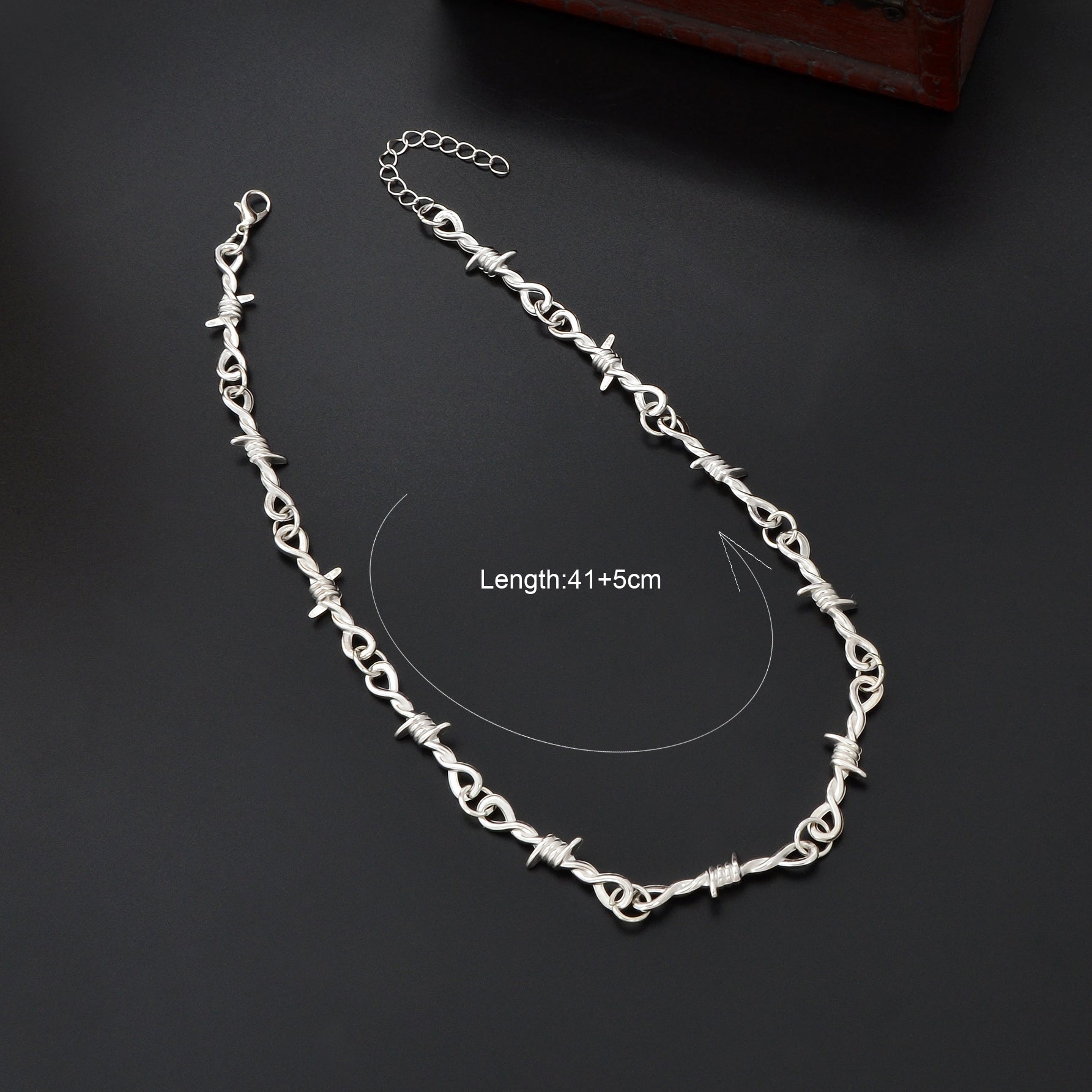 1 pc Punk Rock Style Silver Link Chain Collar Necklace Daily Music Festival Gothic Jewelry-4