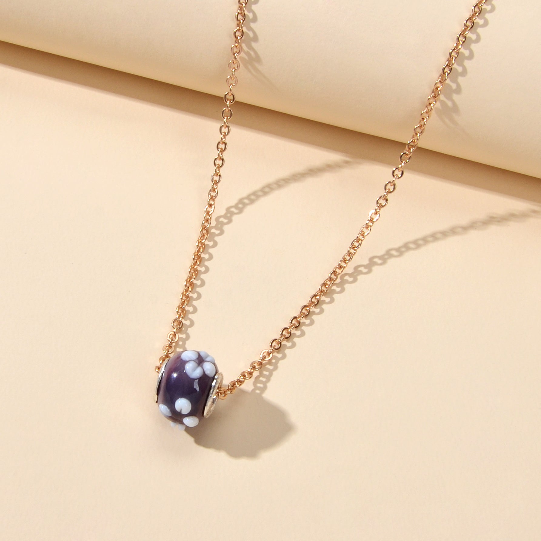 Traditional Ethnic Jewellery Gold Chain Purple Green Enamel Round Charm Necklace-3