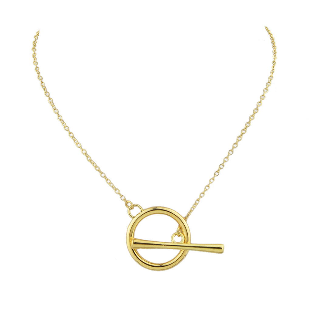 Minimalist Gold Silver Chain Bar Circle 90s Choker Necklace Collar Accessories-1