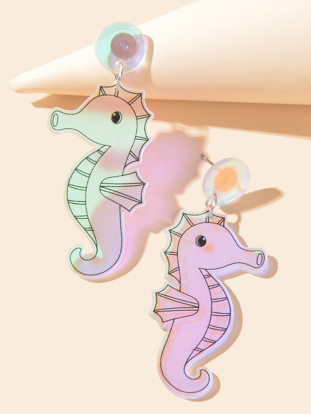 Marine Fish Ocean Transparent Hippocampus Lovely Seahorse Earrings Xmas Gifts-2