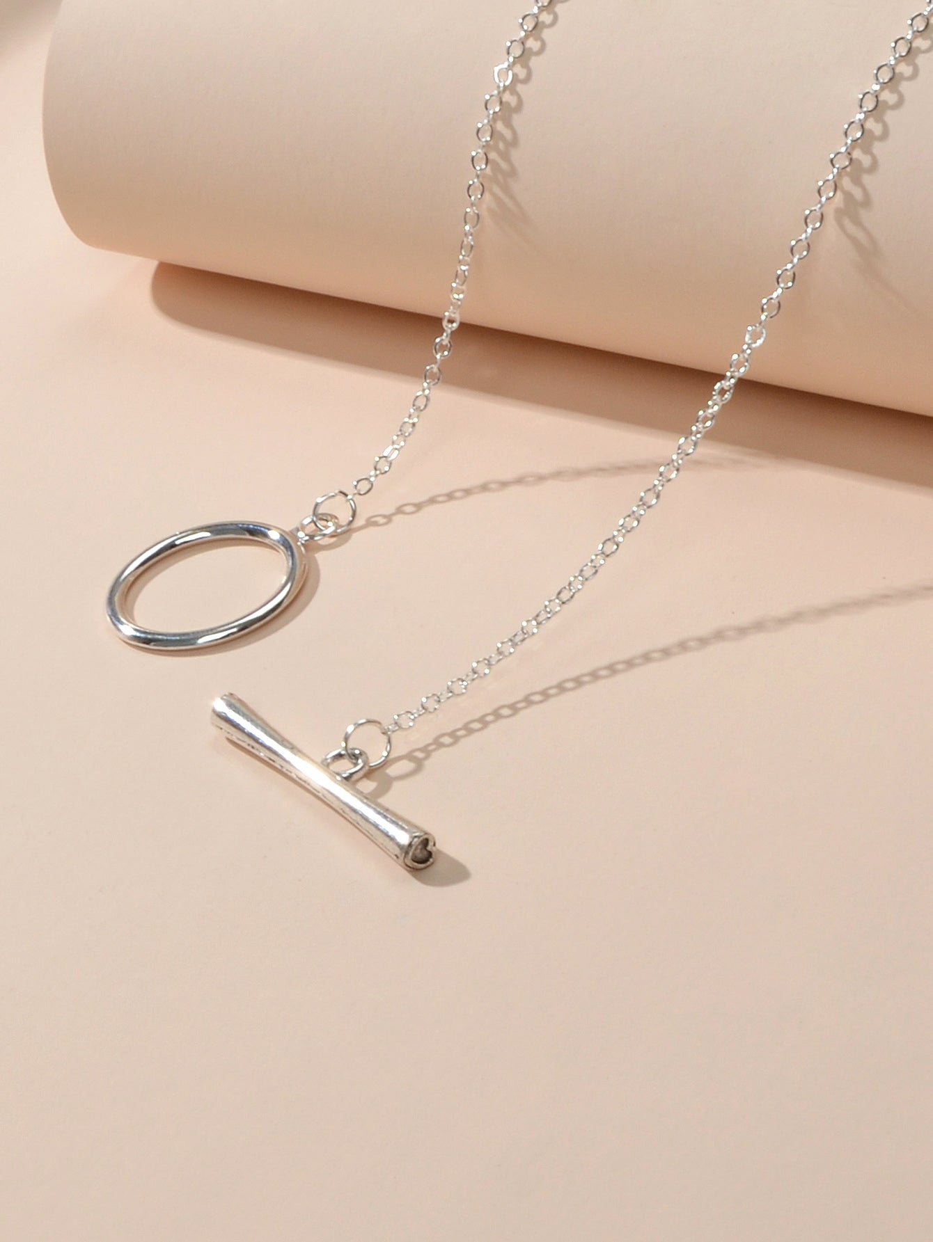 Minimalist Gold Silver Chain Bar Circle 90s Choker Necklace Collar Accessories-4