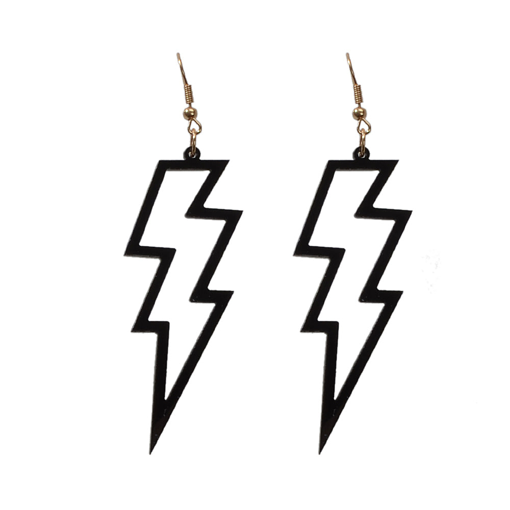 Lightning Bolt Statement Dangle Earrings Retro Punk Hippie Fluro Neon Jewellery-5