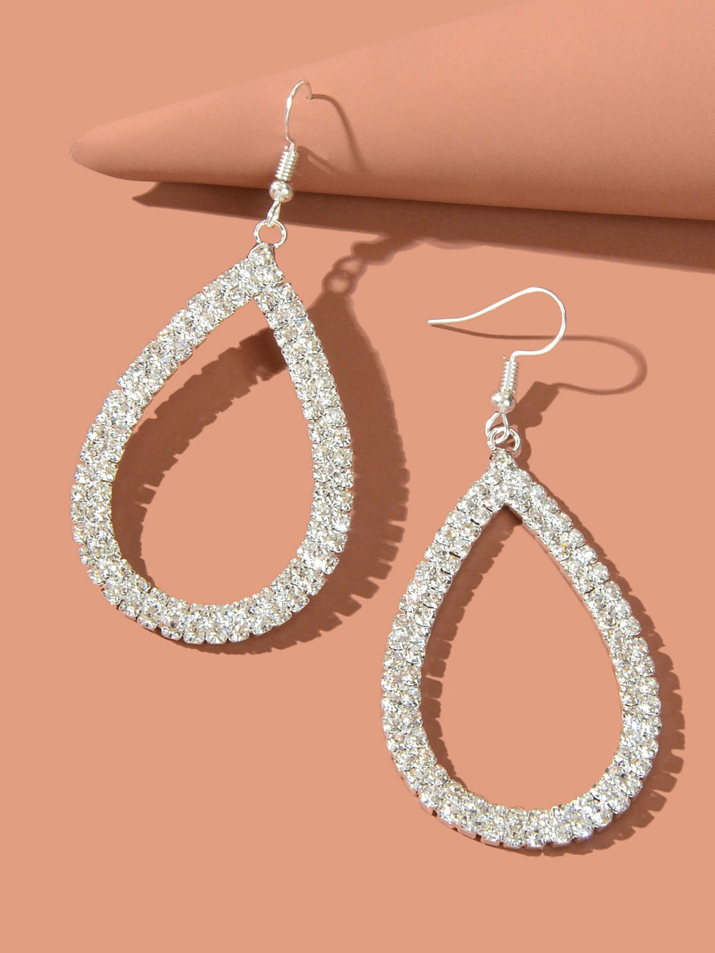 Shinning Full Rhinestone Water Drop Earrings Luxury Wedding Birdal Prom Jewelry-2