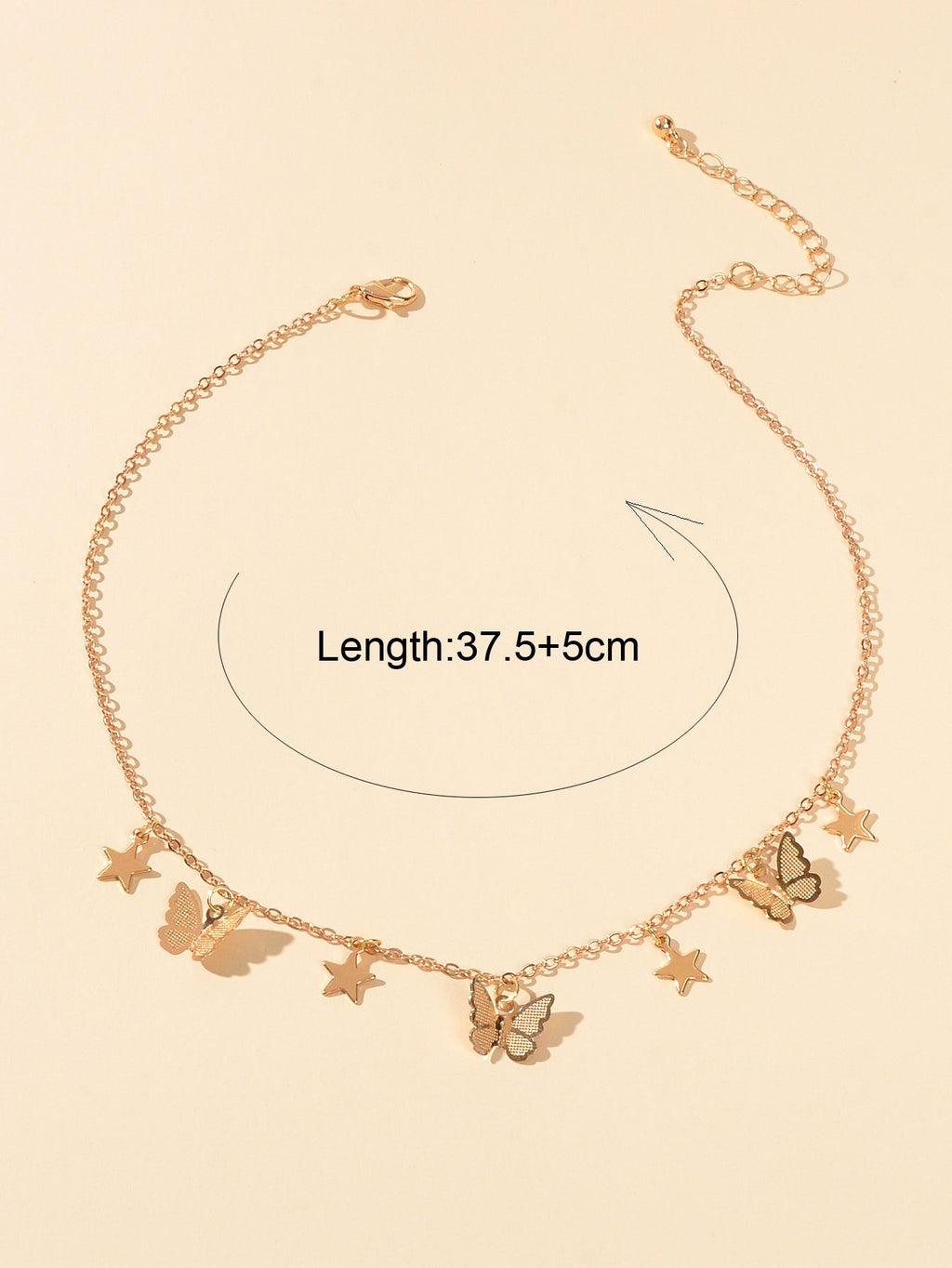 Trendy Gold Chain Star Butterfly Charm Collar Necklace Women Party Decoration-2