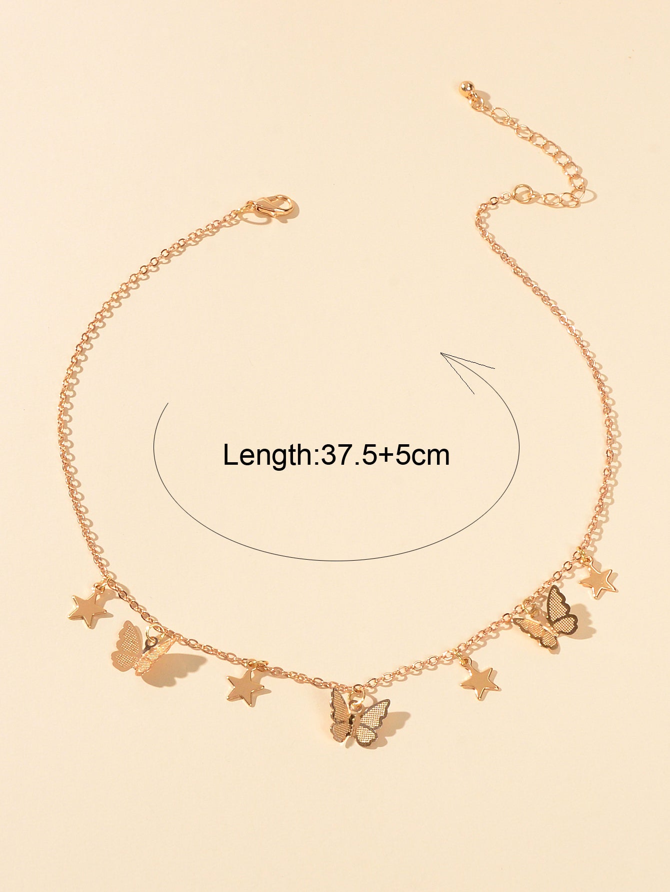 Trendy Gold Chain Star Butterfly Charm Collar Necklace Women Party Decoration-2