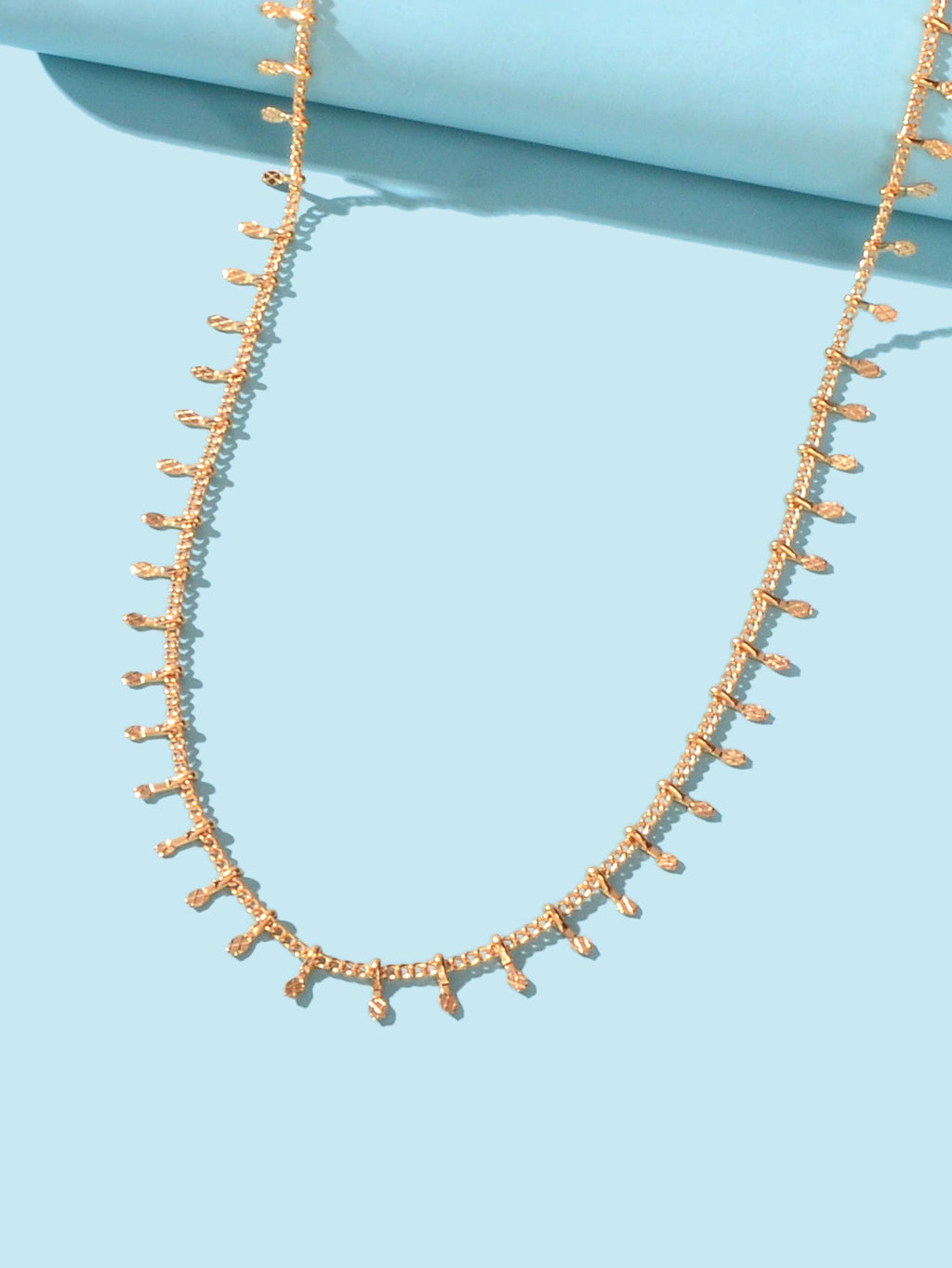 Classic Dainty Thin Charm Choker Gold Short Chain Necklaces Minimalist Jewellery-2