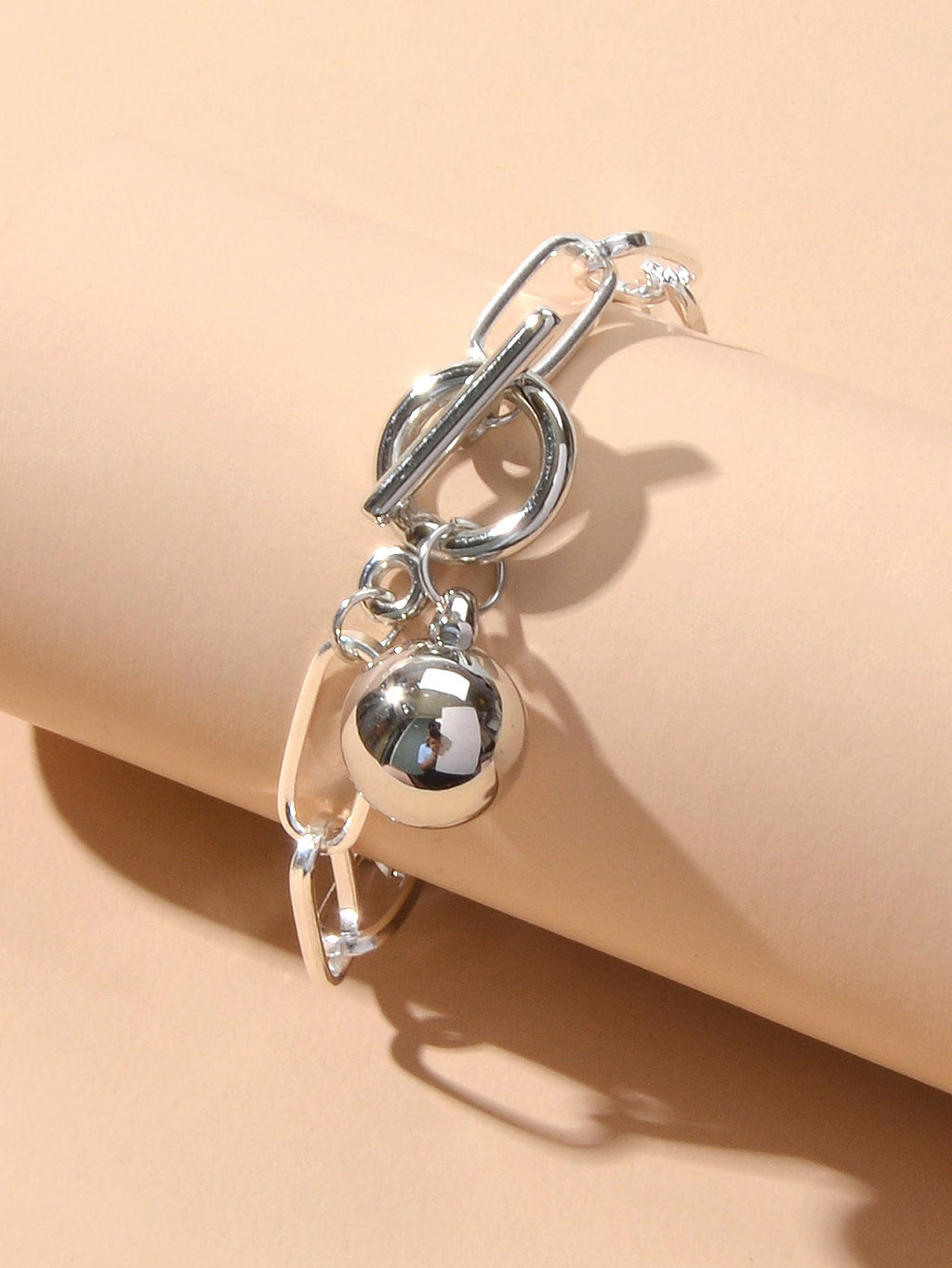 Fashion Jewellery Silver Chain Beads Charm Bracelet Minimalist Women Accessories-1