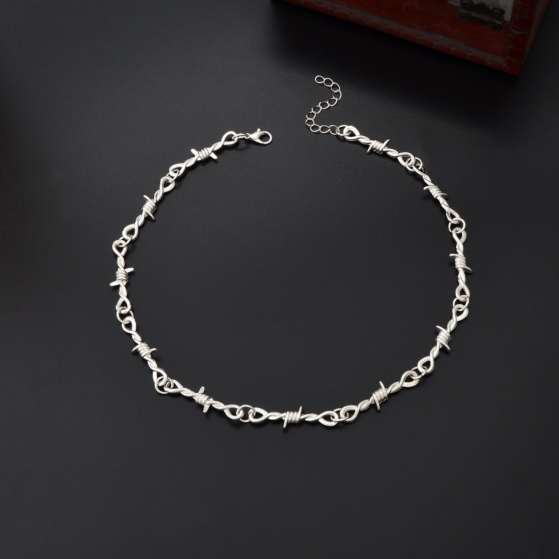 1 pc Punk Rock Style Silver Link Chain Collar Necklace Daily Music Festival Gothic Jewelry-1